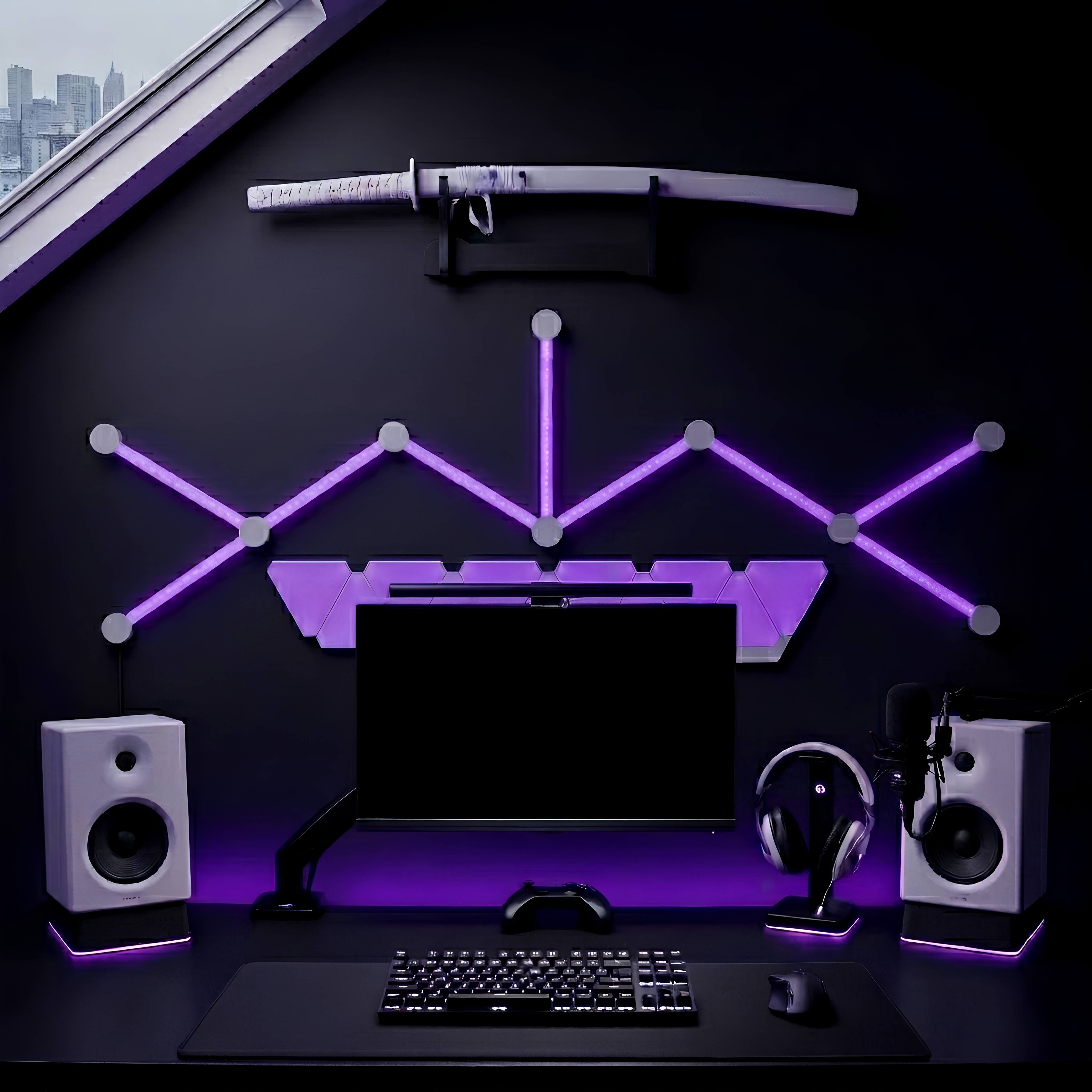 Dark minimal desk